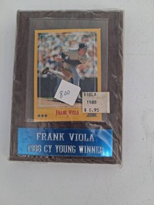 Vintage Frank Viola 1988 Cy Young Winner Baseball Display