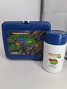 Vintage Teenage Mutant Ninja Turtles Thermos & Lunchbox Set