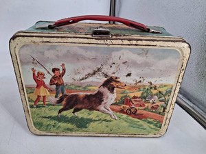 Vintage Thermos Metal Lunchbox Horse Farm Scenes