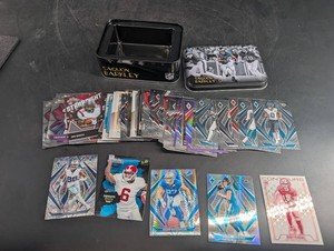 Mixed Lot Wild Card Aluminum NFL Football Cards & Saquon Barkley Tin