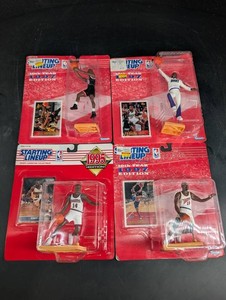 Vintage Kenner Starting Lineup NBA Figures & Cards (Lot of 4)