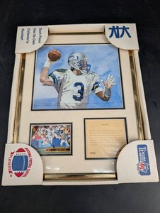 Vintage 1993 Rick Mirer Seattle Seahawks Framed Football Display