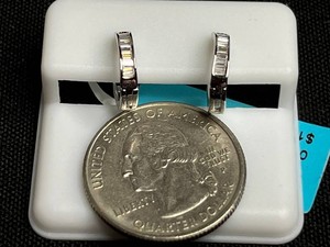 Moissanite Huggie Hoop Earrings - 925 Sterling Silver 0.37 CTW VVS D - $199 retail tag