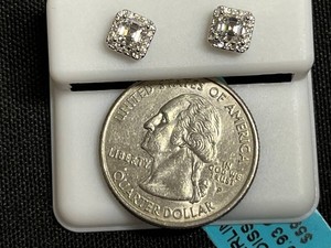 Moissanite Stud Earrings - Sterling Silver 0.93 CTW VVS D - $599 retail tag