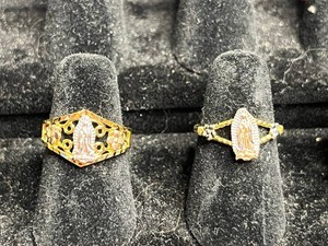 Religious Rings - Sterling Virgin Mary Rings Size 5 (Lot of 2)