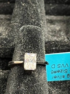 Moissanite Ring - 925 Sterling Silver Solitaire Size 6 1.00ct VS D - $449 retail tag