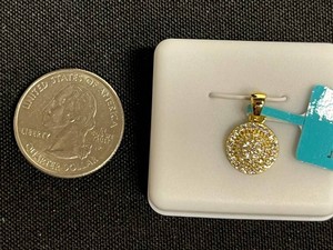 Moissanite Pendant - 925 Sterling Silver w Gold Accents 0.45 CTW VS D - $199 retail tag
