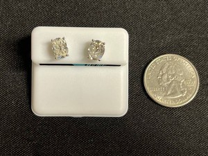 Moissanite Stud Earrings - Sterling Silver 3.00 CTW - $699 retail tag