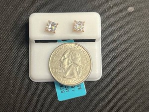 Moissanite Stud Earrings - Sterling Silver 1.60 CTW Pair - $599 retail tag