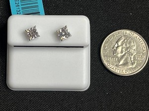 Moissanite Stud Earrings - Sterling Silver 1.60 CTW VVS D Color - $599 retail tag
