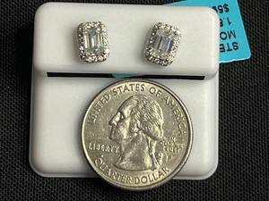 Sterling Silver Moissanite Earrings - 1.80 CTW VVS D Color - $599 retail tag