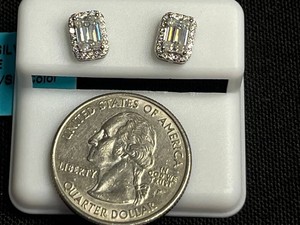 Moissanite Earrings - Sterling Silver 1.80 CTW VVS D Color - $599 retail tag
