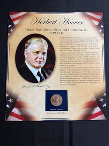 Presidential History Display - Herbert Hoover Coin & Stamps