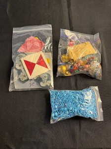 Craft Supplies & Costume Jewelry Mixed Lot - Beads, Findings & Fabric