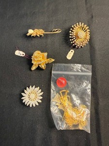 Vintage Costume Jewelry Brooches & Pins Mixed Lot