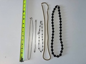 Costume Jewelry Necklaces - Assorted Beaded & Chain Designs (Lot of 5)
