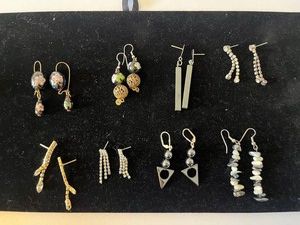 Costume Earrings - Rhinestone, Cloisonne-Style & Mixed Designs (Lot of 8)