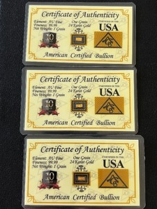 3 Grains .9999 Fine Gold