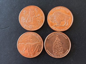 4 - 1 Ounce .999 Fine Copper Rounds