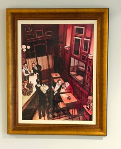 LLR - Framed Cafe Interior Artwork - 33 X 41 in