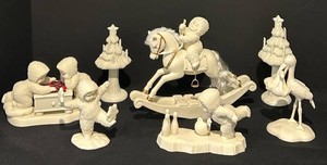 LLR - Holiday Collectible Figurines - Snowbaby-Style Christmas Group (Lot of 7)