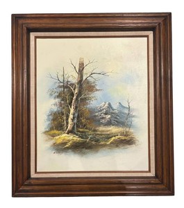 LLR - Original Framed Mountain Landscape Painting by H. Gailey