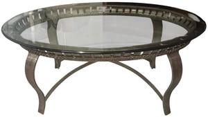 LLR - Glass Top Coffee Table With Metal Base
