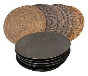 LLR - Eight Woven Placemats & Six Table Chargers