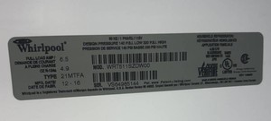 LLSR - Whirlpool Top-Freezer and Refrigerator Model WRT511SZDW00