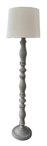 SR - Floor Lamp with Gray Turned Pedestal Style Base