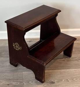 O - Vintage Two-Step Wooden Stool