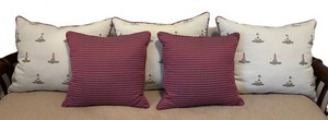 BR - Five Coastal Lighthouse & Geometric Accent Pillows