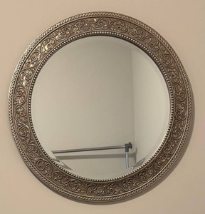 BR - Ornate Decorative Metal Framed Round Mirror