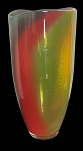 O - Sasaki Handcrafted Multicolor Crystal Vase