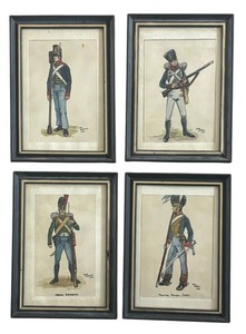 O - Four Vintage Military History Prints by Mike McAfee