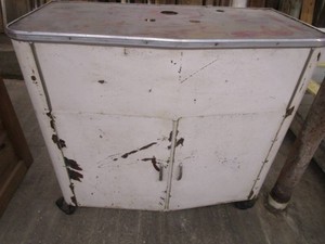 Industrial Storage Enamel Cabinet, Vintage