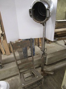 Vintage Hood Air Dryer, Pressback Chair