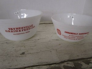 Fire King Milk Glass Advertising Bowls