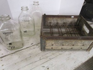 Milk Crate, Half Gallon Collector Bottles
