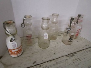 Vintage Creamtop Milk Bottles & Creamtop Spoons