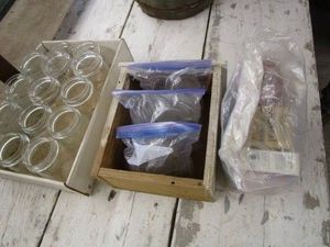 Pint Canning Jars, Glass Lids, Rubbers