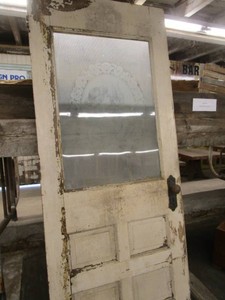 Antique Door, Frosted Silhouette Window