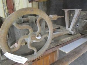 Antique Post Drill, Wood Block