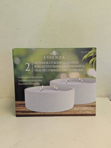 NEW ESSENZA OUTDOOR CITRONELLA CANDLE 2PK