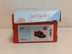 NEW CAT & JACK KIDS CHLOE FLATS SIZE 5 RED