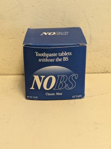 NEW NO BS TOOTHPASTE TABLETS CLASSIC MINT 62CT