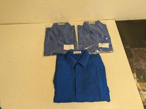 (3) NEW DOC & AMELIA MENS SHORT SLEEVE BUTTON UP SHIRT SIZE MEDIUM BLUE
