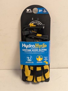 NEW HYDRA HYDE LEATHER WORK GLOVES SIZE LARGE 3PK