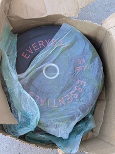 (2) NEW EVERYDAY ESSENTIALS 55LBS RUBBER BUMPER PLATE WEIGHTS