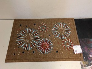 NEW MOHAWK HOME FAUX COIR DOORMAT FREEDOM FIREWORKS